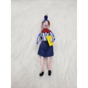 DI CARLINI Vintage Italy Figural Christmas Ornament blown glass teacher‎ student